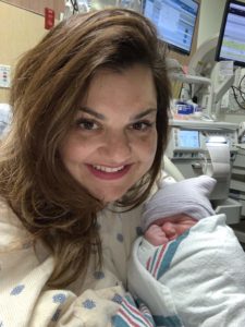 Abby Jonson with newborn baby